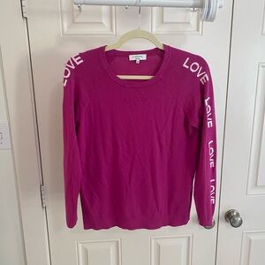 J Society Magenta “LOVE” Graphic Sweater